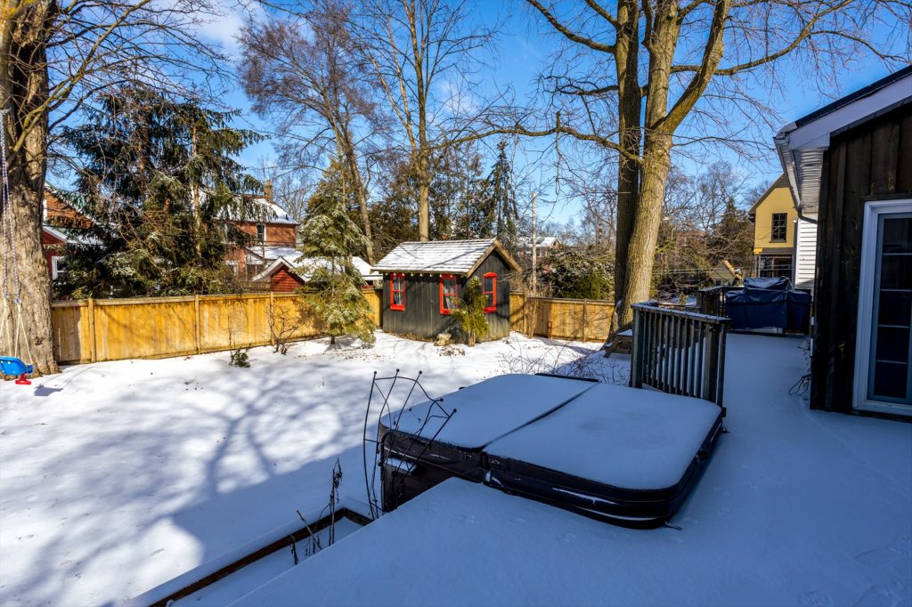 Backyard hot tub