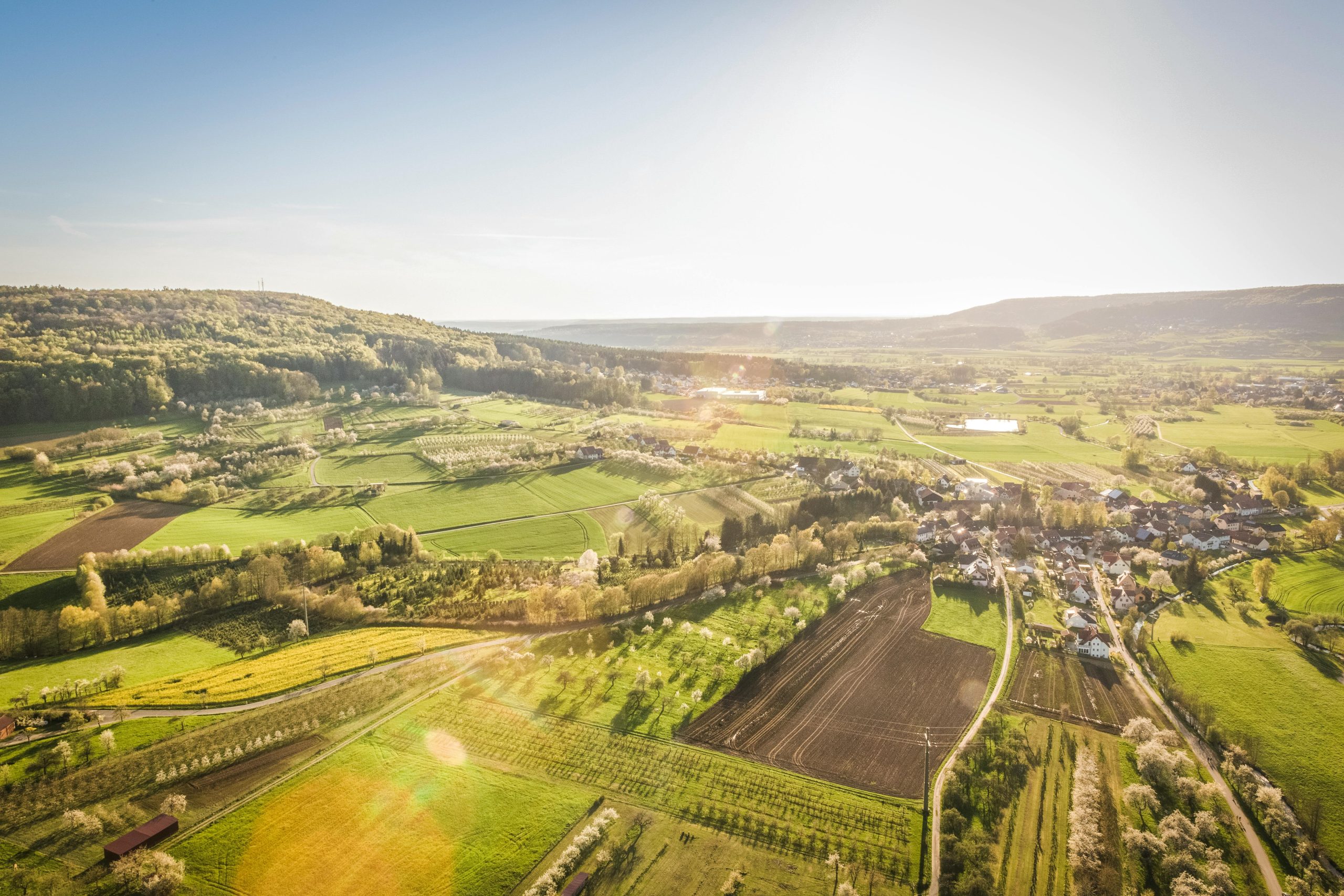 Aerial view of farmers fields